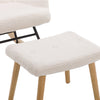 Rocker Chair Teddy Fabric Armchair Lazy Relaxing Rocking Chair with Stool HT