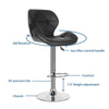 2× Black Bar Stools Swivel Kitchen Breakfast Bar Stool Chair PU Leather Gas Lift