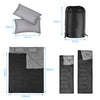 Waterproof Double Sleeping Bag Outdoor Camping Single Convertible W/ Pillows&Bag