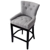 Grey Linen Fabric Breakfast Counter Chairs Bar Stools Wood Barstools Stool Chair