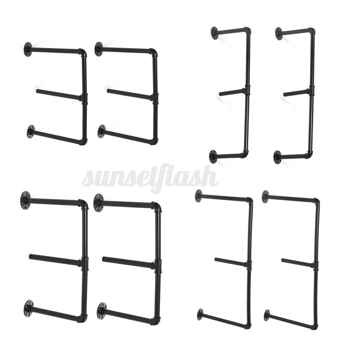 Industrial Floating Shelves Pipe Shelf DIY Rustic Steampunk Shelving Brackets UK