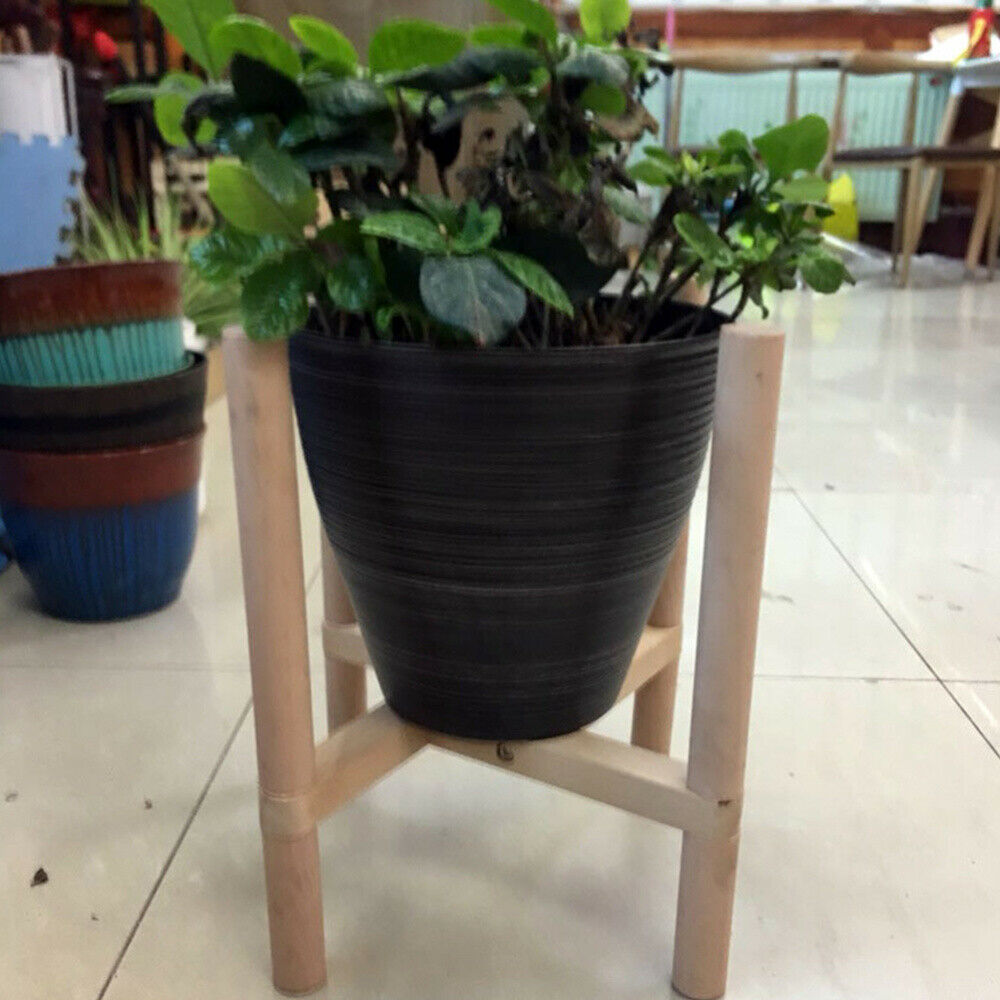 10"-12" Potted Plant Stand Wooden Flower Pot Rack Display Planter Holder Indoor