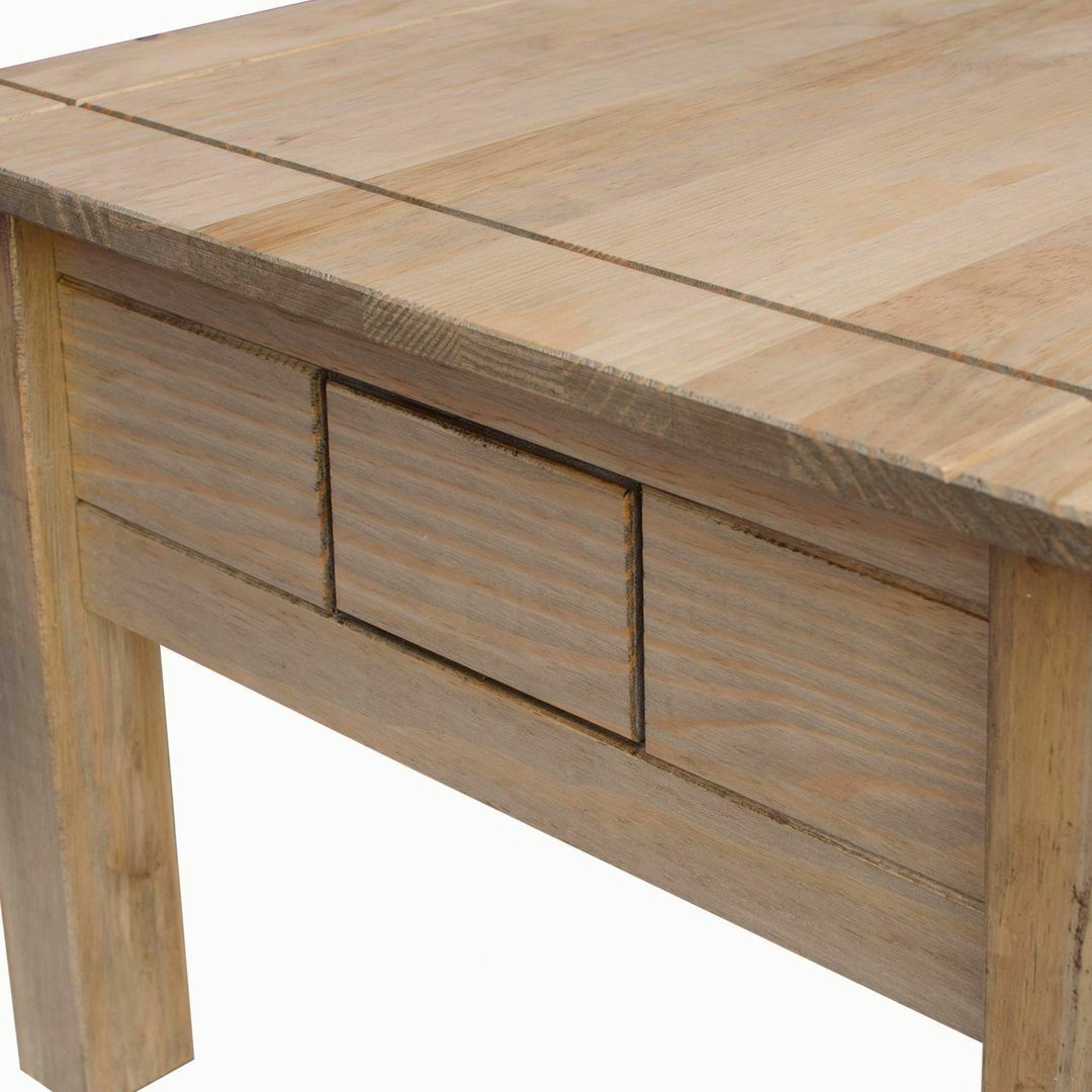Coffee Table 1 Drawer Solid Waxed Pine Rustic Living Room Furniture