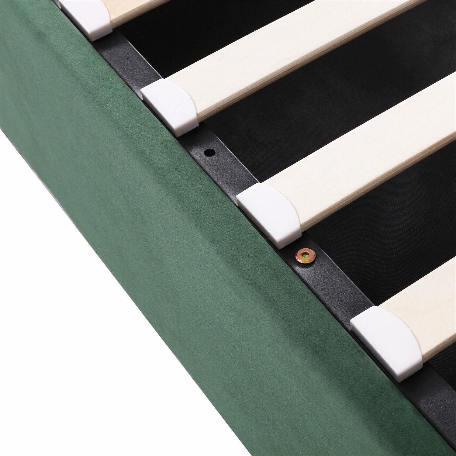 Ottoman Bed Frame Storage Bed 135x190cm Double Size Fabric Velvet Upholstered HT