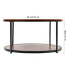 Industrial 2 Tier Round Coffee Tea Table Side End Living Room Storage Shelf Unit