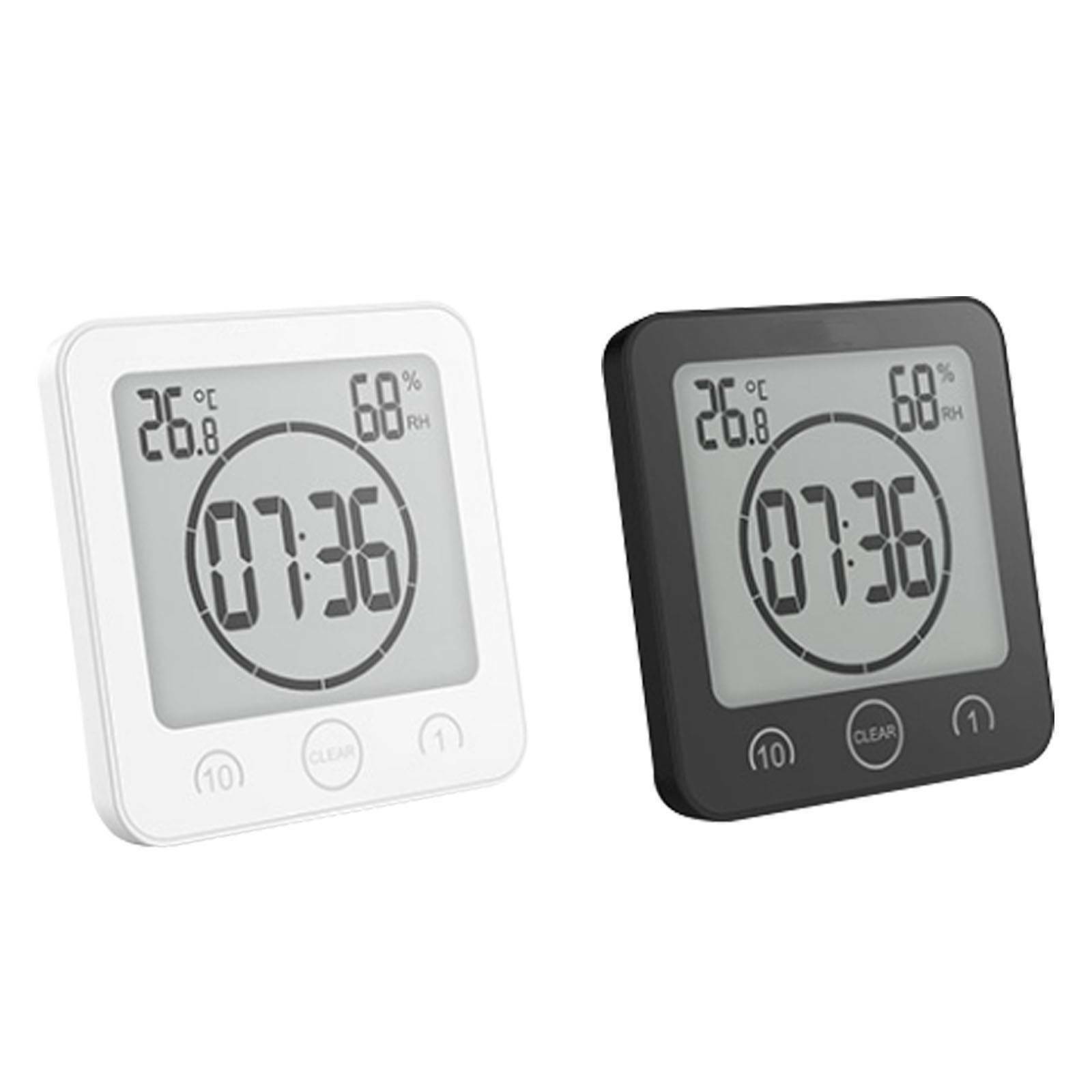 Bathroom Waterproof Digital Shower Clock Timer Alarm Temperature Meter Humidity