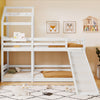 Kids Bunk Bed 3FT Single Pine Bed Frame High Sleeper Bed with Slide Ladder HT