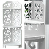 Free Standing Corner Shelf Unit 3 Tier White Storage Rack Bathroom Organizer UK