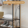 3 Tiers Clothes Rail Rack Garment Dress Hanging Display Stand Shoe Rack Storage (Black)