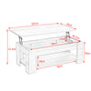 Lift Up Top Coffee Table Wooden Coffee Tea Table with Sliding Top Hidden Storage