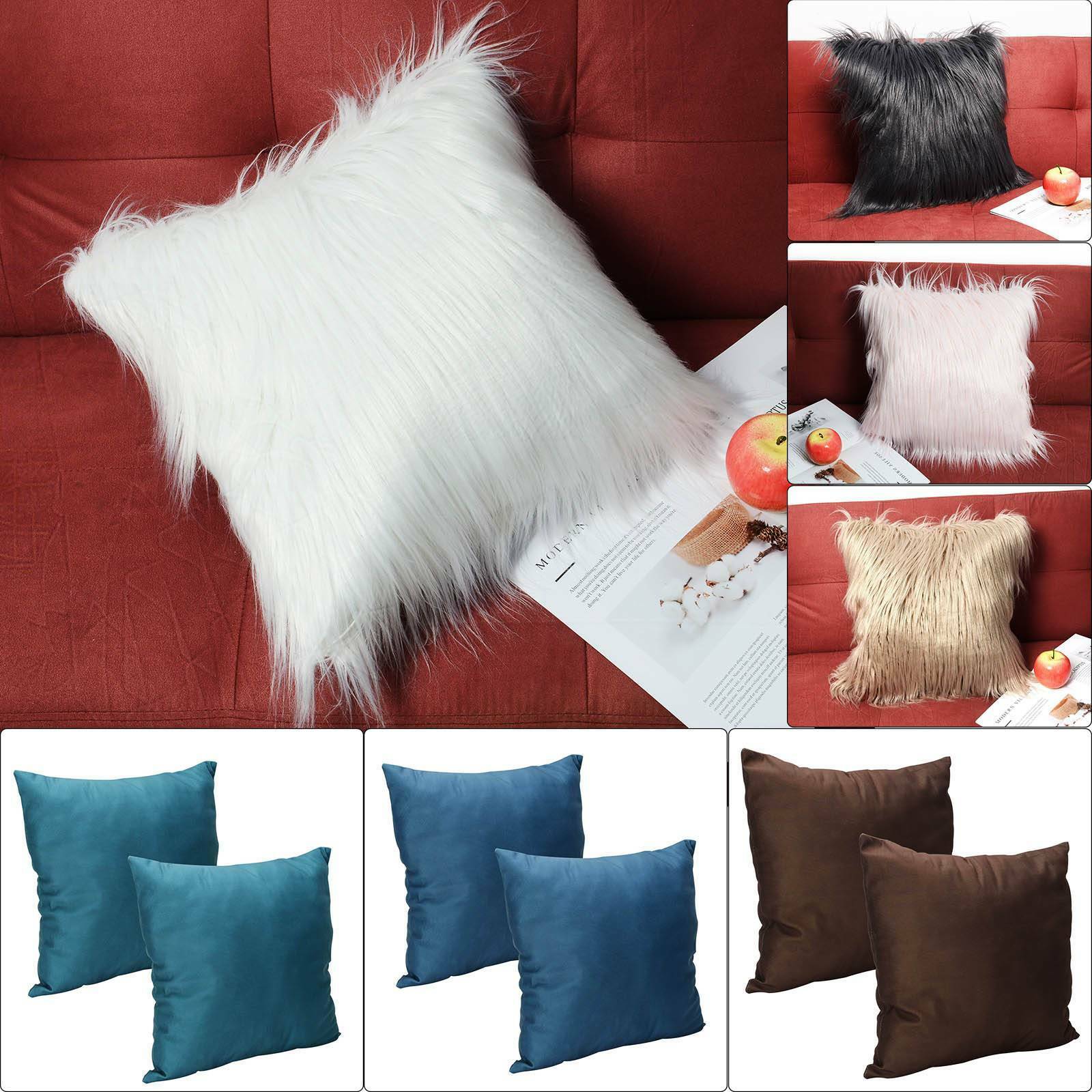 45x45cm Home Decoration Soft Fur Fluffy Sofa Pillow Case Plush Cushion Cover