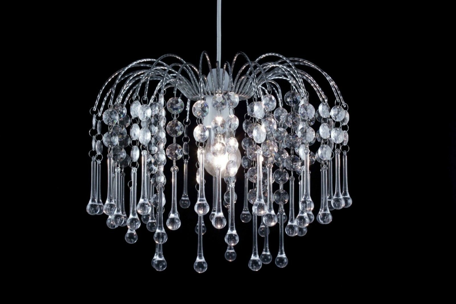 Modern Chandelier Acrylic Crystal Light Shades Beaded Droplet Ceiling Pendant