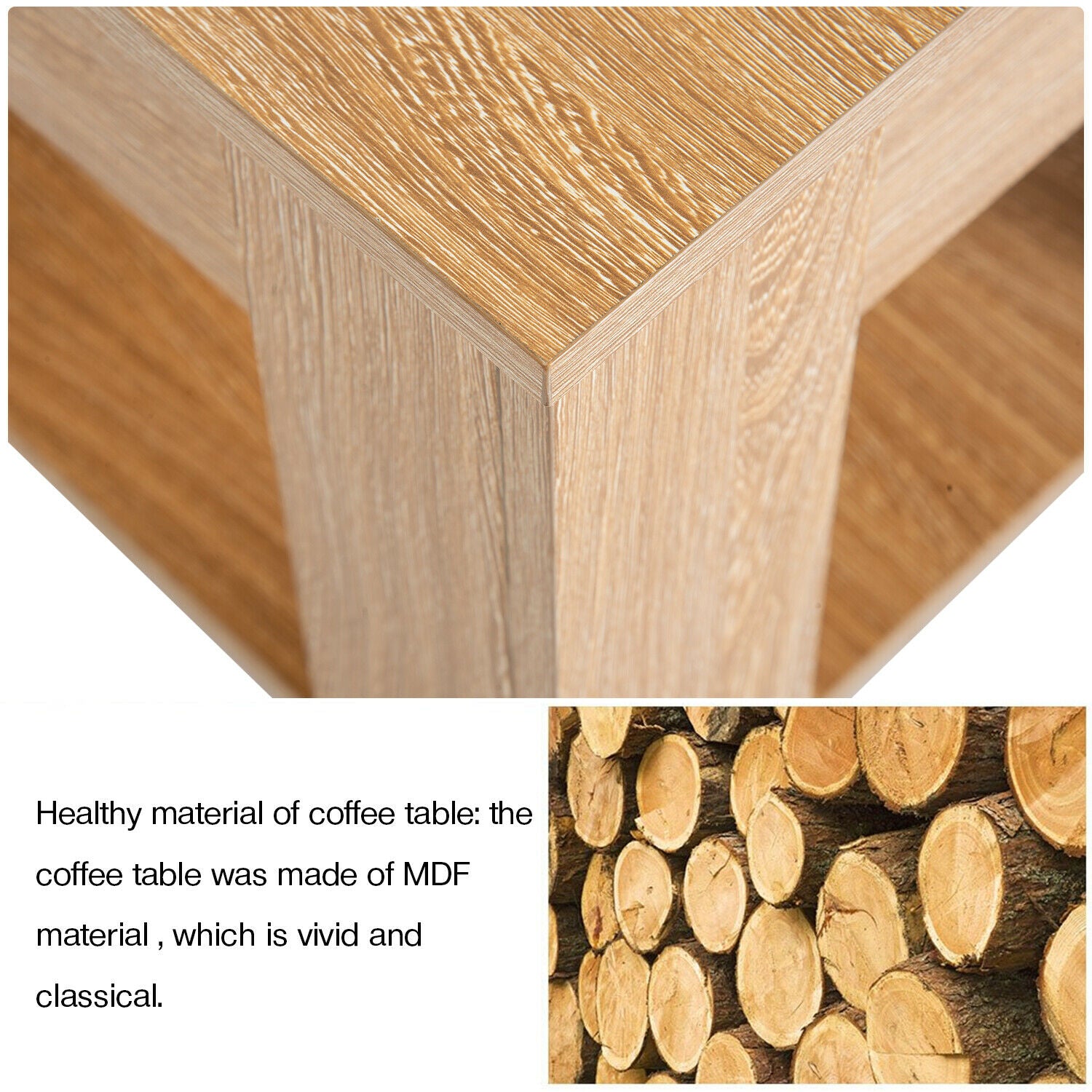 Hydraulic Lift Up Coffee Tea Table End Table with Living Room 100cm Wodden