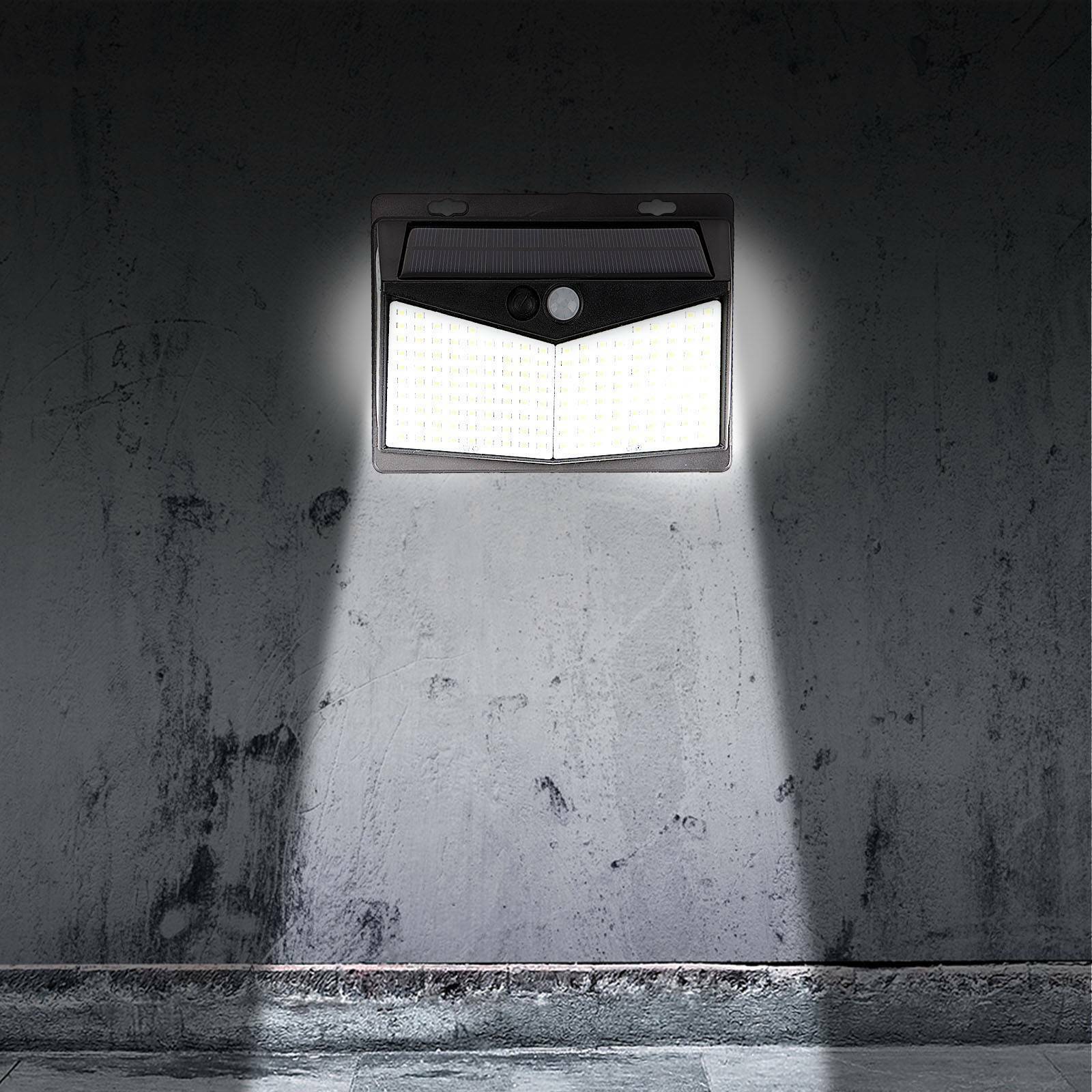 208 LED Solar Powered PIR Motion Sensor Light Garden Outdoor Security Wall Light
