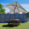 2x3M Outdoor Parasol Patio Sun Shade Garden Umbrella Crank Rectangular Grey