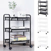 3 4 Tier Metal Mesh Rack BarStorage Trolley Cart Kitchen Bathroom Shelf w/Wheel