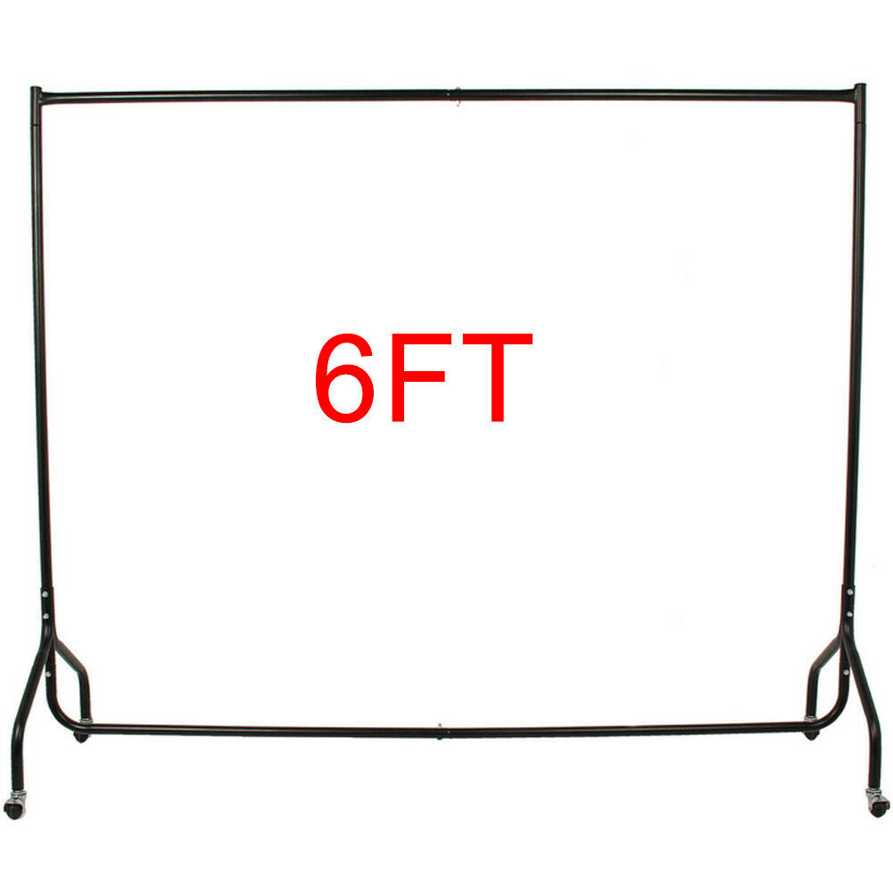 3 4 5 6 FT Heavy Duty Clothes Garment Rail Home Shop Hanging Display Rack Stand