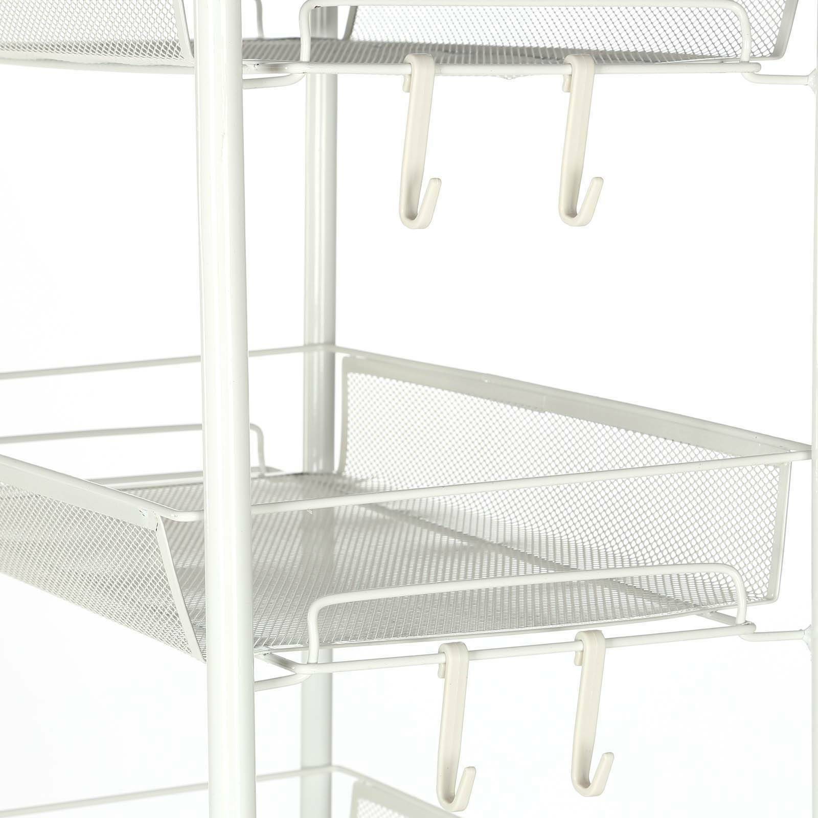 5 Tiers Metal Kitchen Trolley Cart Salon Beauty SPA Storage Shelf Rolling Wheels