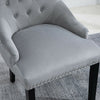 2x Velvet Dining Chairs with Rivets Knocker Home Dining Room Kitchen Silver Grey