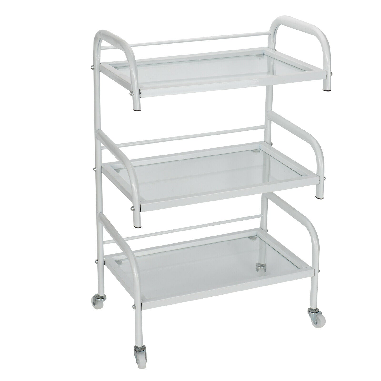 Trolley Shelves 3-layer beauty frame Toughened Glass Shelves Hair Beauty Salon
