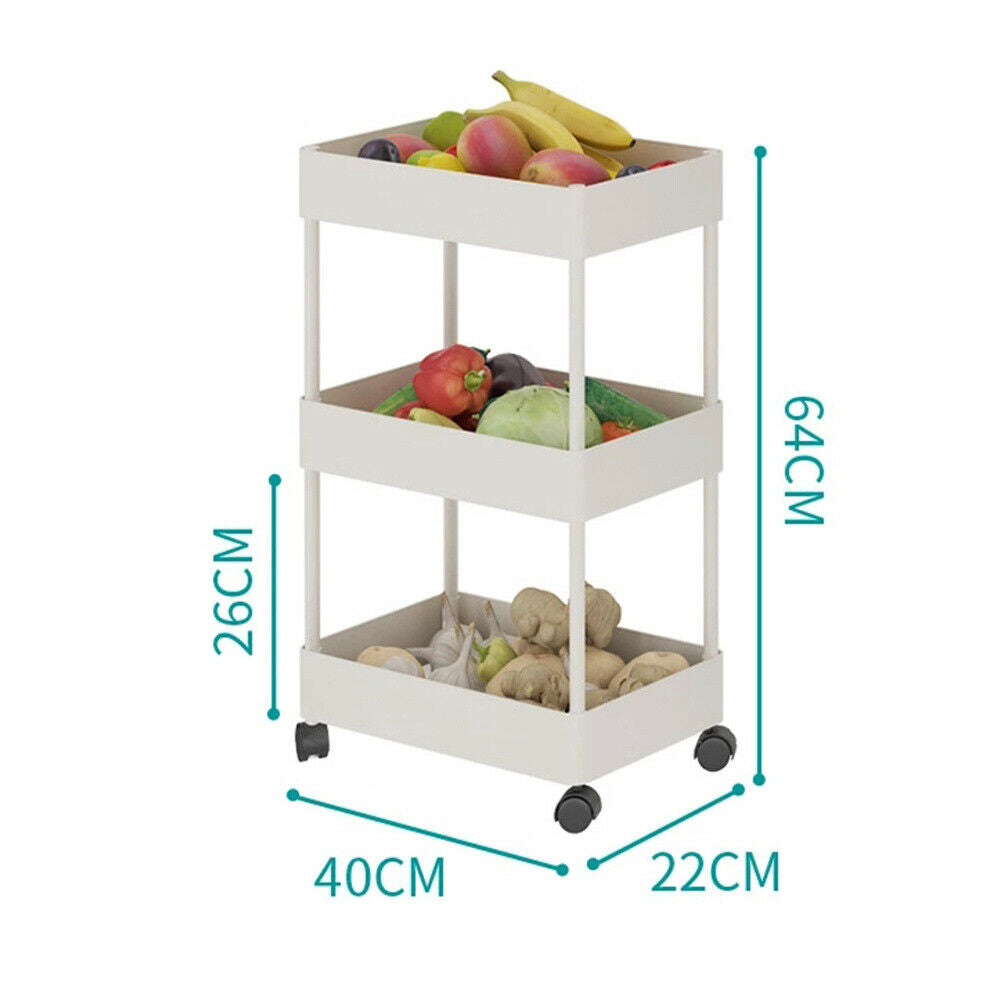 3/4/5 Tier Kitchen Slim Slide Out Trolley Cart Salon Storage Holder Wheeled Cart