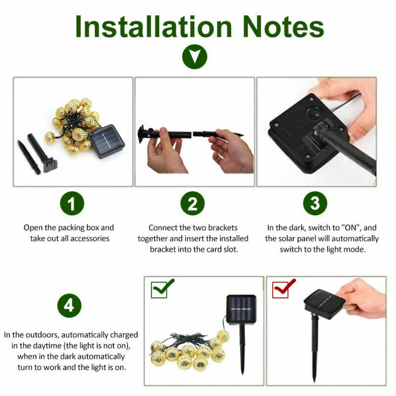 Moroccan Solar Garden String Lights Hanging Lantern Fairy Light Outdoor Romantic