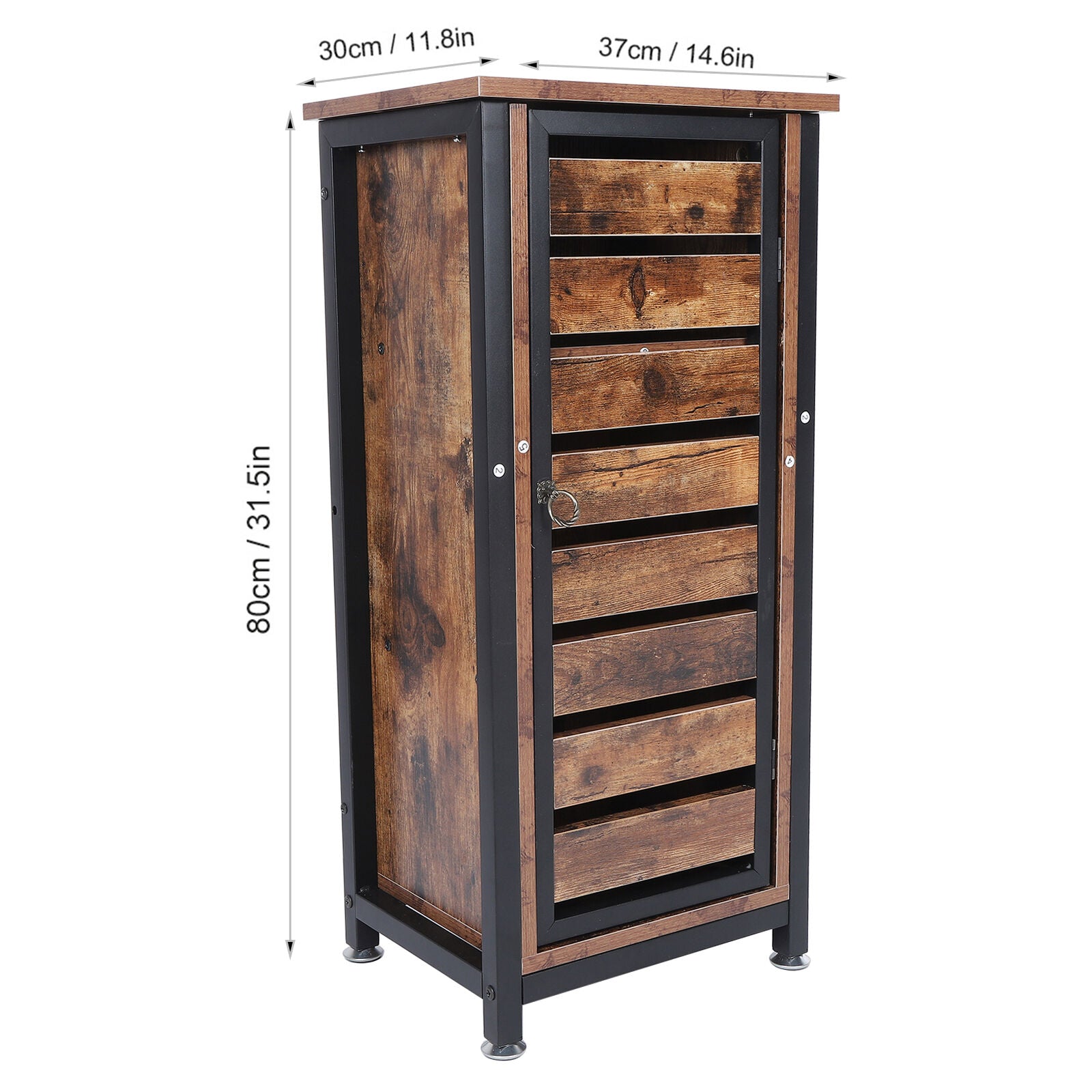 Industrial Bedside Table Cabinet Cupboard Nightstand Floor Freestanding w/ Door