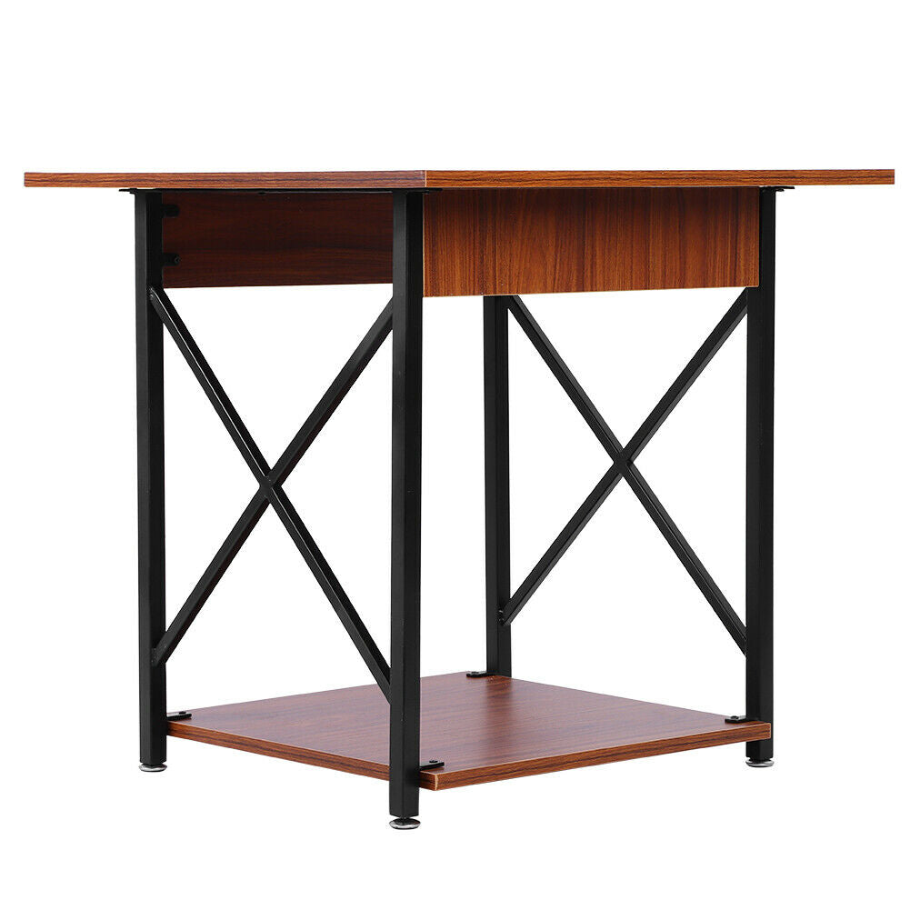 Retro Small Side End Coffee Table Wood & Metal Living Room Bedroom Furniture