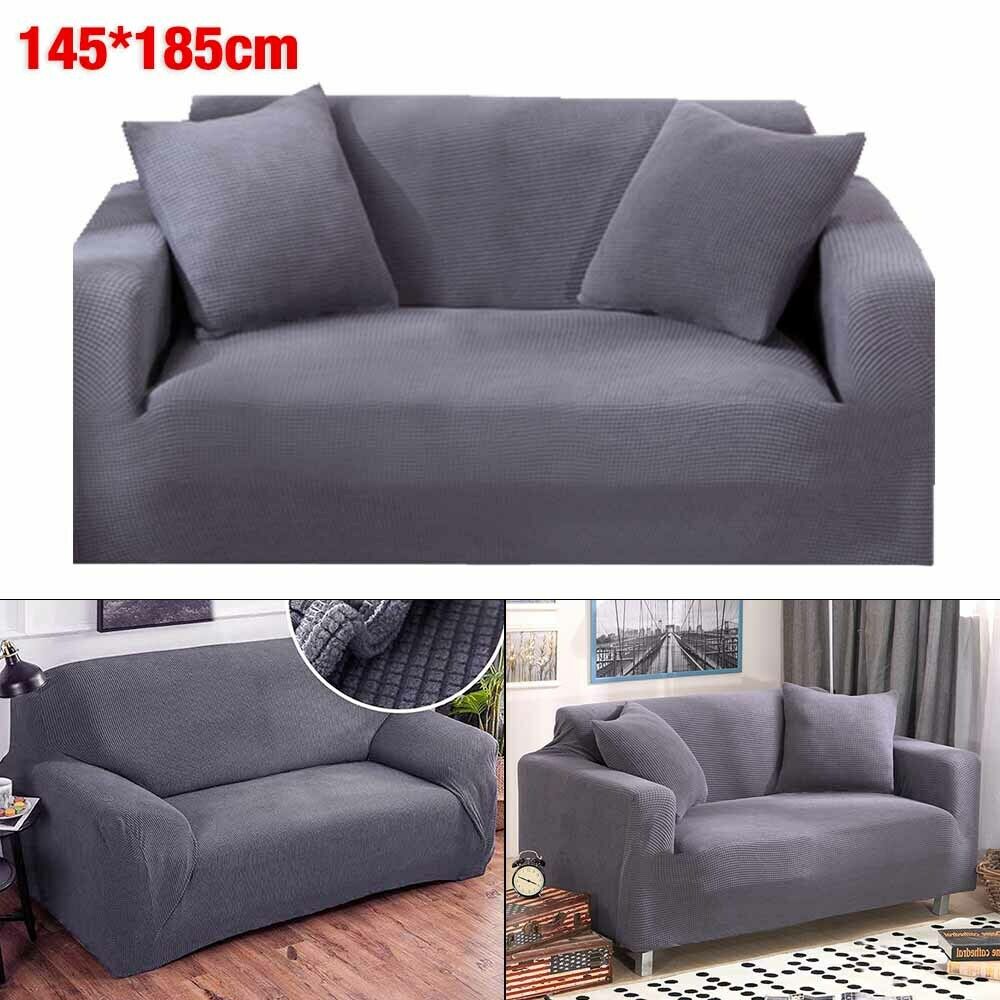 1-3 Seater Sofa Settee Covers Couch Slipcovers Stretch Elastic Fabric GreyUK