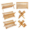 Folding Bamboo Wooden Draining Rack Dish Drainer Plate Washing Up Counter Sink