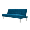 3 Seater Blue Faux Suede Fabric Sofa Bed Recliner Sofabed Lounger Furniture
