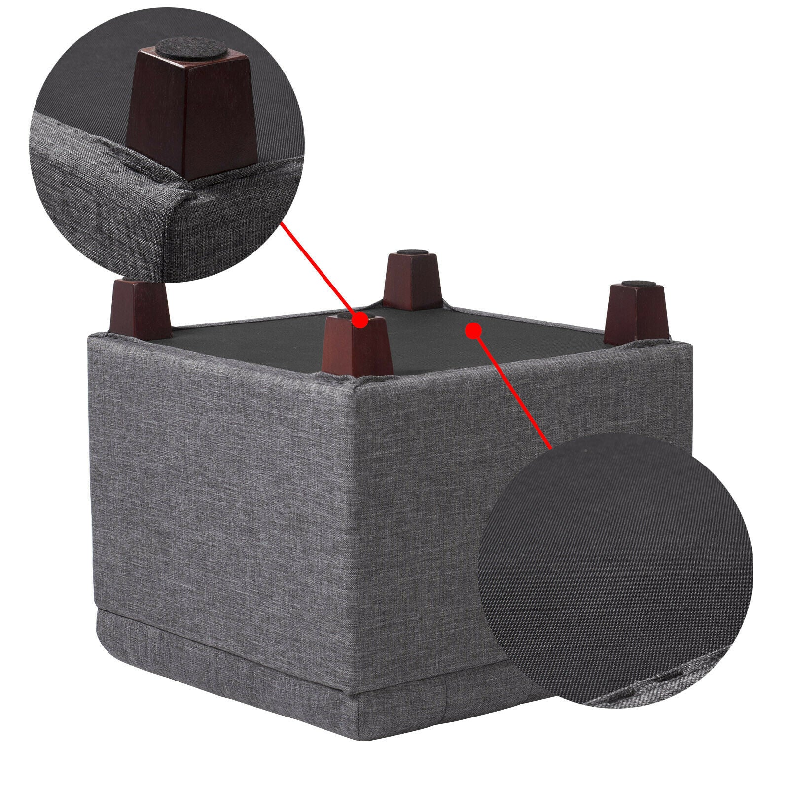 Ottoman Stool Toy Storage Box Cube Bench Pouffe Seat Stool Home Chair Footstool