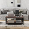 Coffee Table Industrial Tea Table with Storage Shelf Living Room Furniture Side