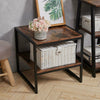 Chic Rustic Wooden Sofa Side Coffee Table End Table Bedside Table Metal Frame