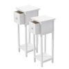 2x White Bedside Tables w/ Drawer Side Indoor Furniture Hallway Storage Bathroom