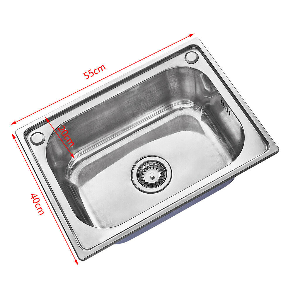 Stainless Steel Kitchen Sink Commercial Catering Single Double Bowl Drainer Kit