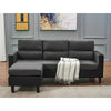 3 Seater L-Shaped Universal Corner Sofa Lounger Couch Chaise Settee w Foostool
