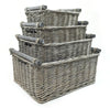 WILLOW WICKER STORAGE BASKET KITCHEN LOG GIFT HAMPER BASKET + HANDLES