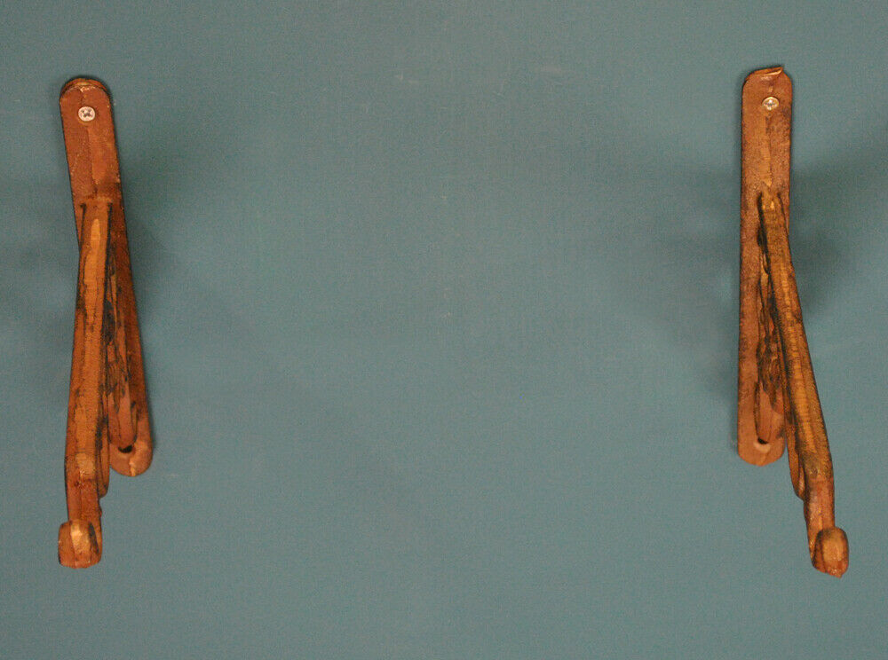 Set of 2 Cast Iron Wall Bracket Garden Hanging Basket Planter Hook (20cm)