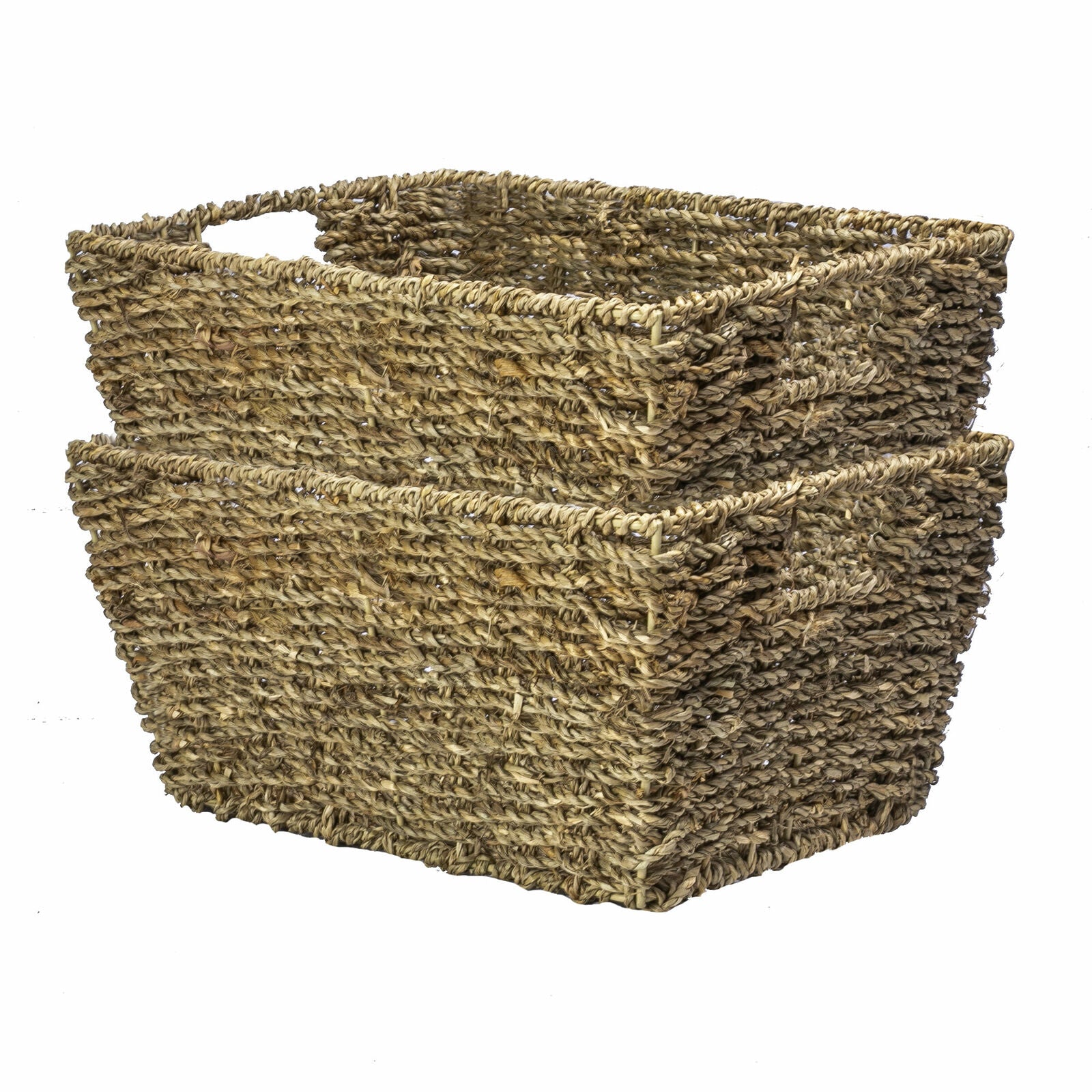 Natural Seagrass Storage Basket Woven Storage Basket Hamper and Gift Box M&W