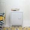 1 Pair Vintage Industrial Bedside Tables Retro Locker Side Cabinets White