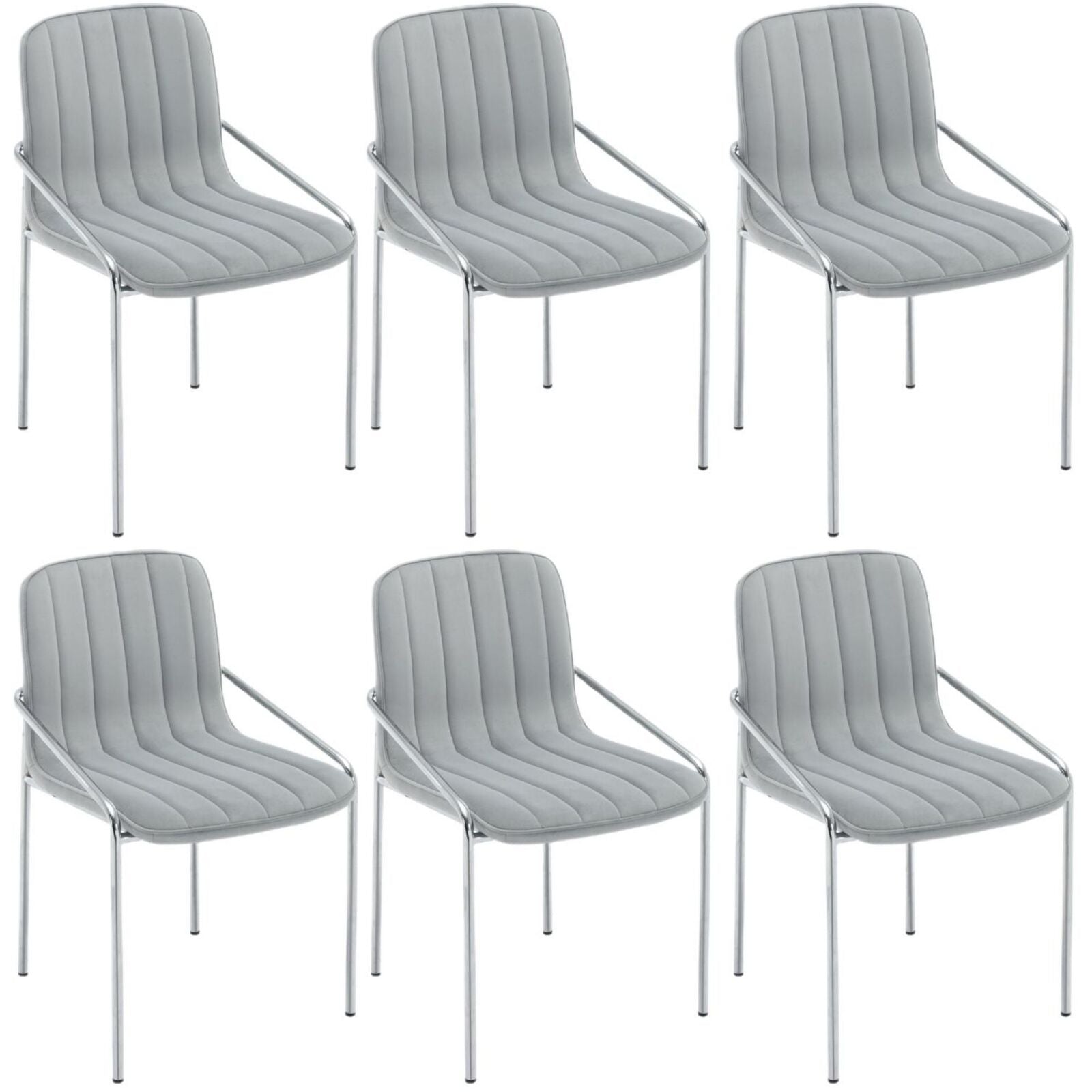 Set of 6 Velvet Dining Chairs Upholstered Leisure Accent Armchairs Chairs HT