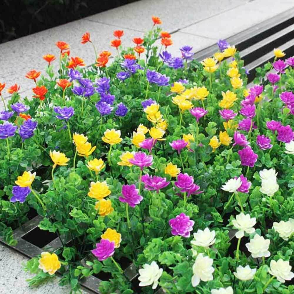 In/Outdoor Artificial Fake Flowers Plants For Window Box Plants Garden Porch UK