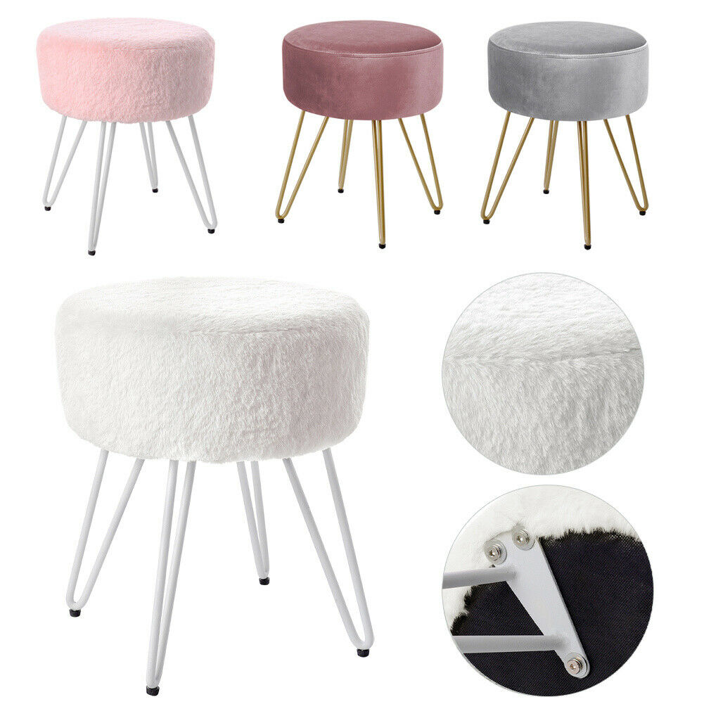 pink fluffy stool for dressing table Foot Stool Dressing Table Fluffy Stool Sheepskin Stool Pink Fluffy Dressing Table Stool Pink Fluffy