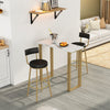 Bar Table and 2 Stools Set Breakfast Counter Height Kitchen Dining Room HT