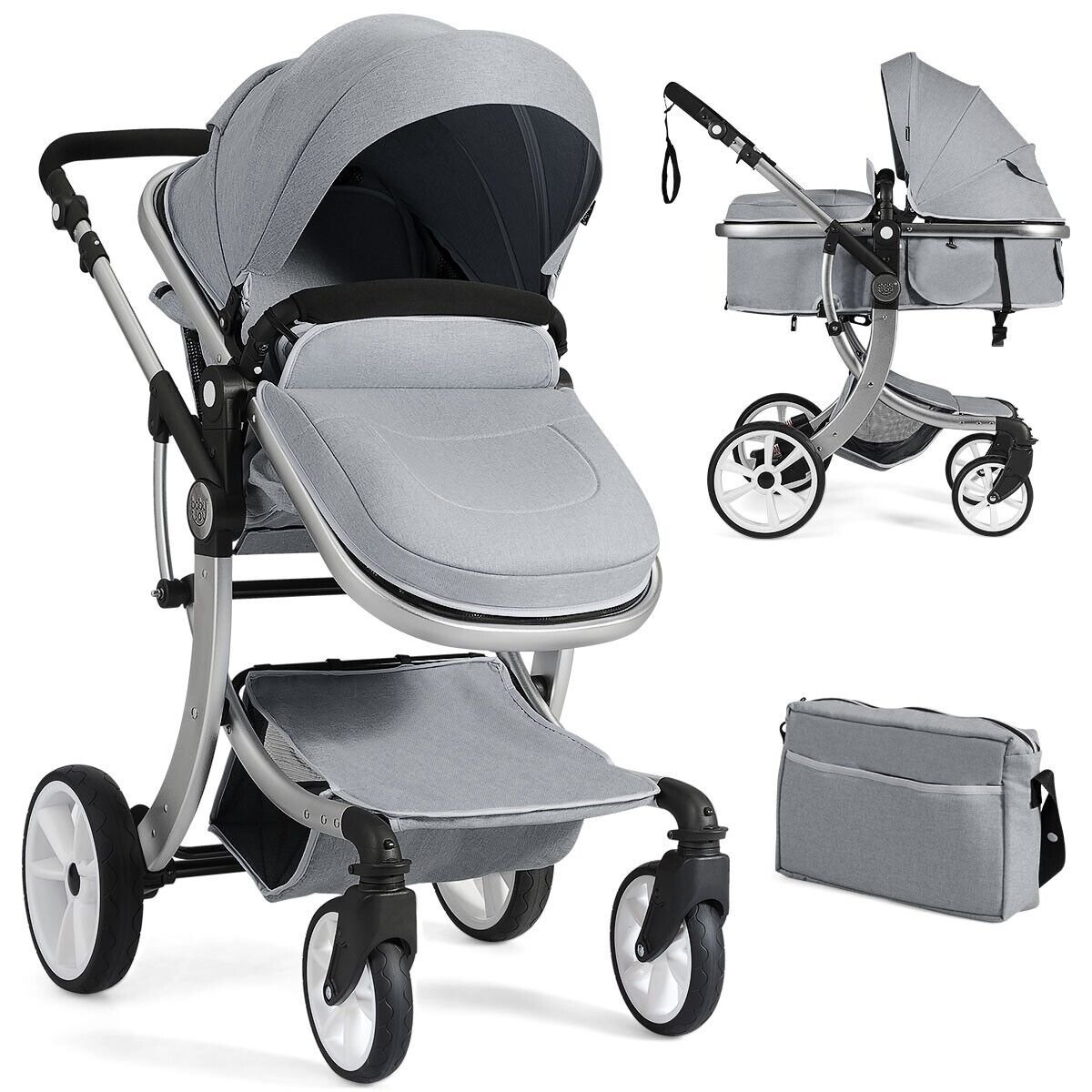 Convertible best sale bassinet stroller