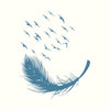 Large Feather Wall Art Stickers Birds Vinyl Decal Living Room Bedroom Home Decor