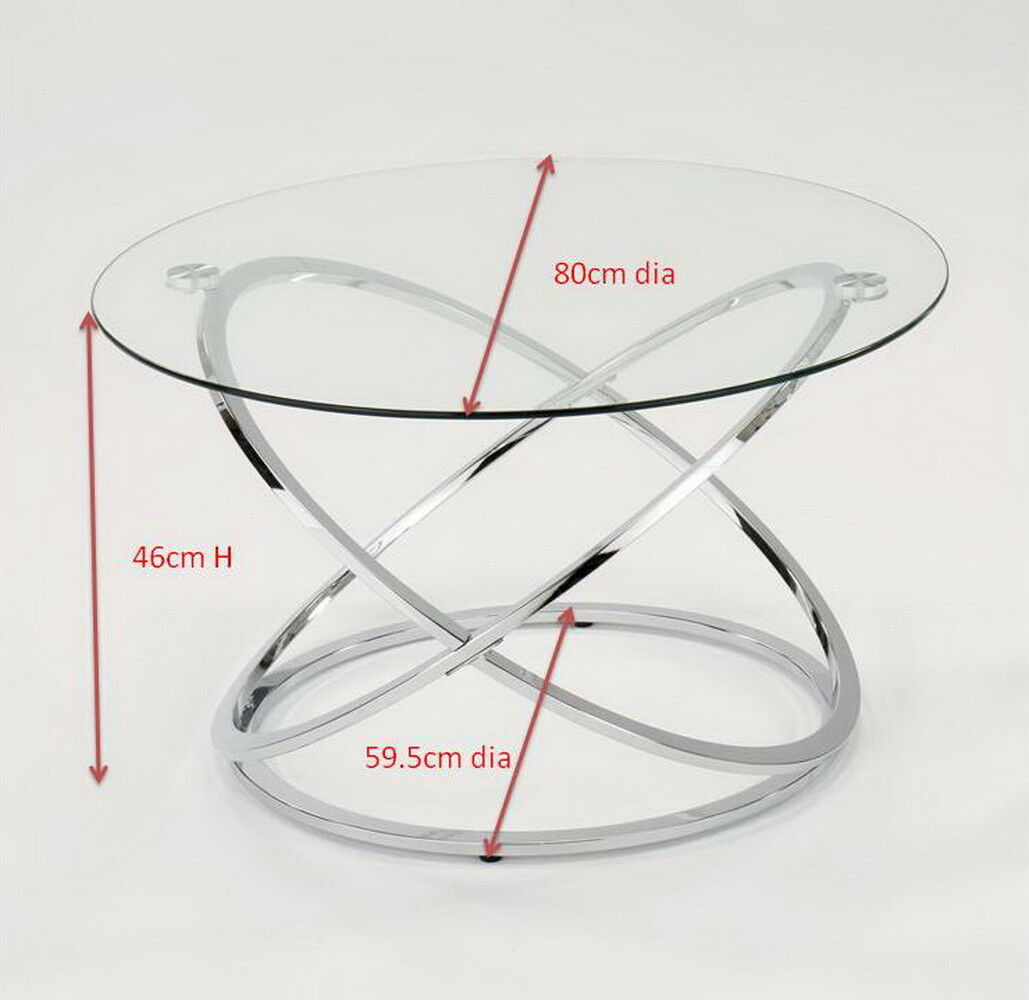 Monarch Clear Glass Round Coffee Table Chrome Base-CFT36/CH