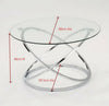 Monarch Clear Glass Round Coffee Table Chrome Base-CFT36/CH