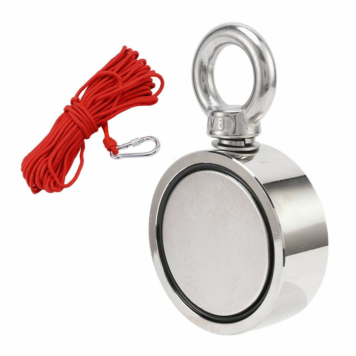 90kg-500kg Double Sided Large Powerful Neodymium Magnet Fishing & 10m Rope Set